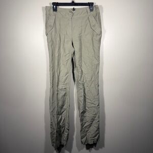 BCBG Paris Linen Blend‎ Pants Women's Size 6 Olive Green Lightweight Casual